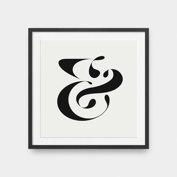 Amped - black and White, illustration, Office, square print, Typography - LNDN GRAY