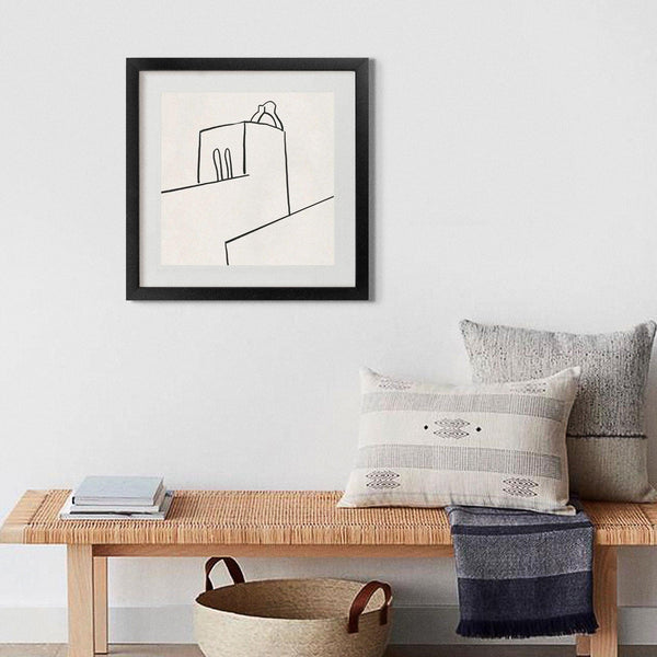 Bell Tower - black and White, illustration, square print - LNDN GRAY
