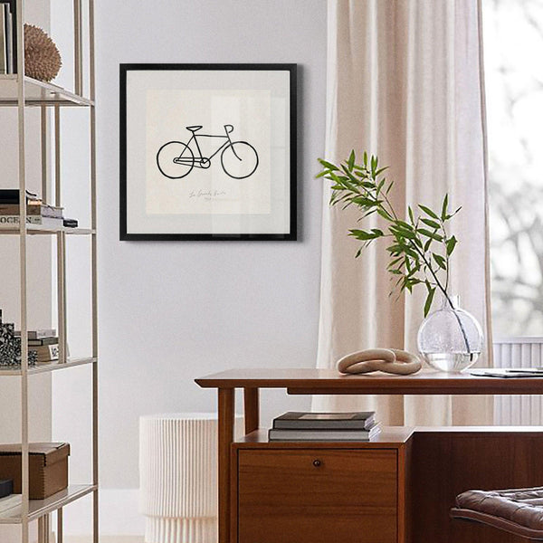 Bicycle Sketch - black and White, illustration, sports, square print, Travel, Vintage - LNDN GRAY