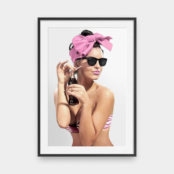 Cola Queen - color, featured, girl, portrait print, poster, Vintage, woman - LNDN GRAY