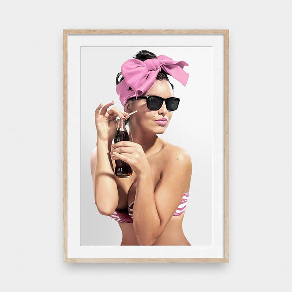 Cola Queen - color, featured, girl, portrait print, poster, Vintage, woman - LNDN GRAY