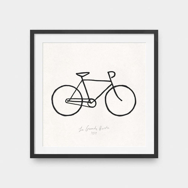 Bicycle Sketch - black and White, illustration, sports, square print, Travel, Vintage - LNDN GRAY