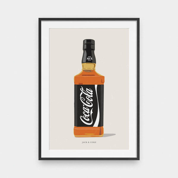Mixer No.1 Jack & Coke - color, drinks, illustration, portrait print, poster - LNDN GRAY