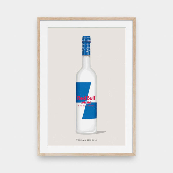 Mixer No.2 Vodka & Redull - color, drinks, illustration, portrait print, poster - LNDN GRAY