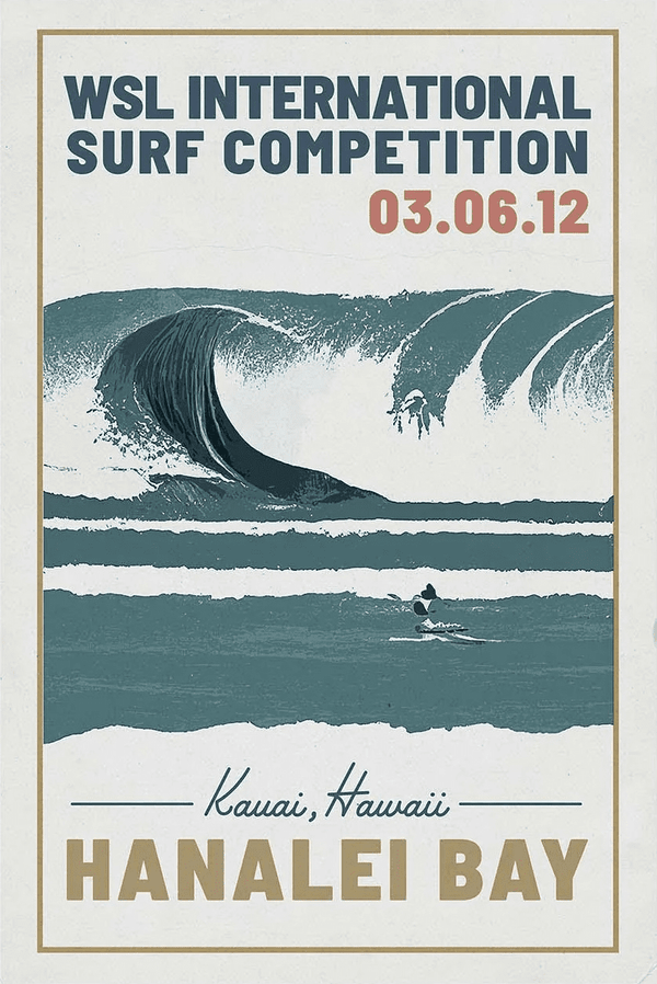 Hanalei Bay Surf Poster