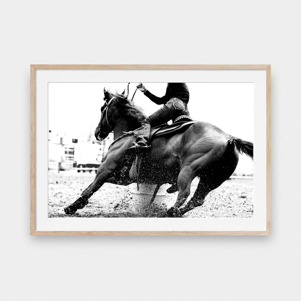Barrel Race - beach, black and White, cowgirl, featured, photography, portrait print, Travel, Vintage - LNDN GRAY