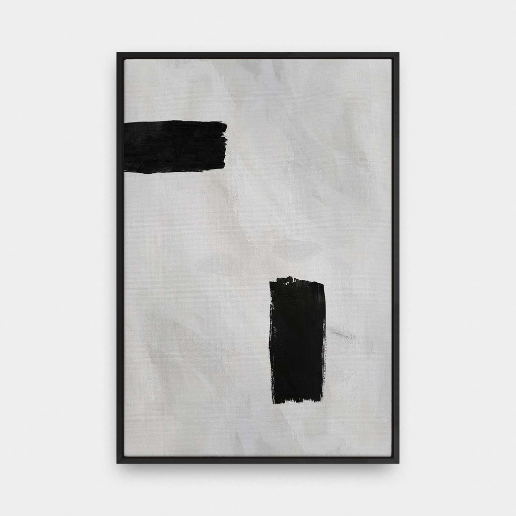 Strokes No.2 - abstract, black and White, painting, portrait canvas - LNDN GRAY