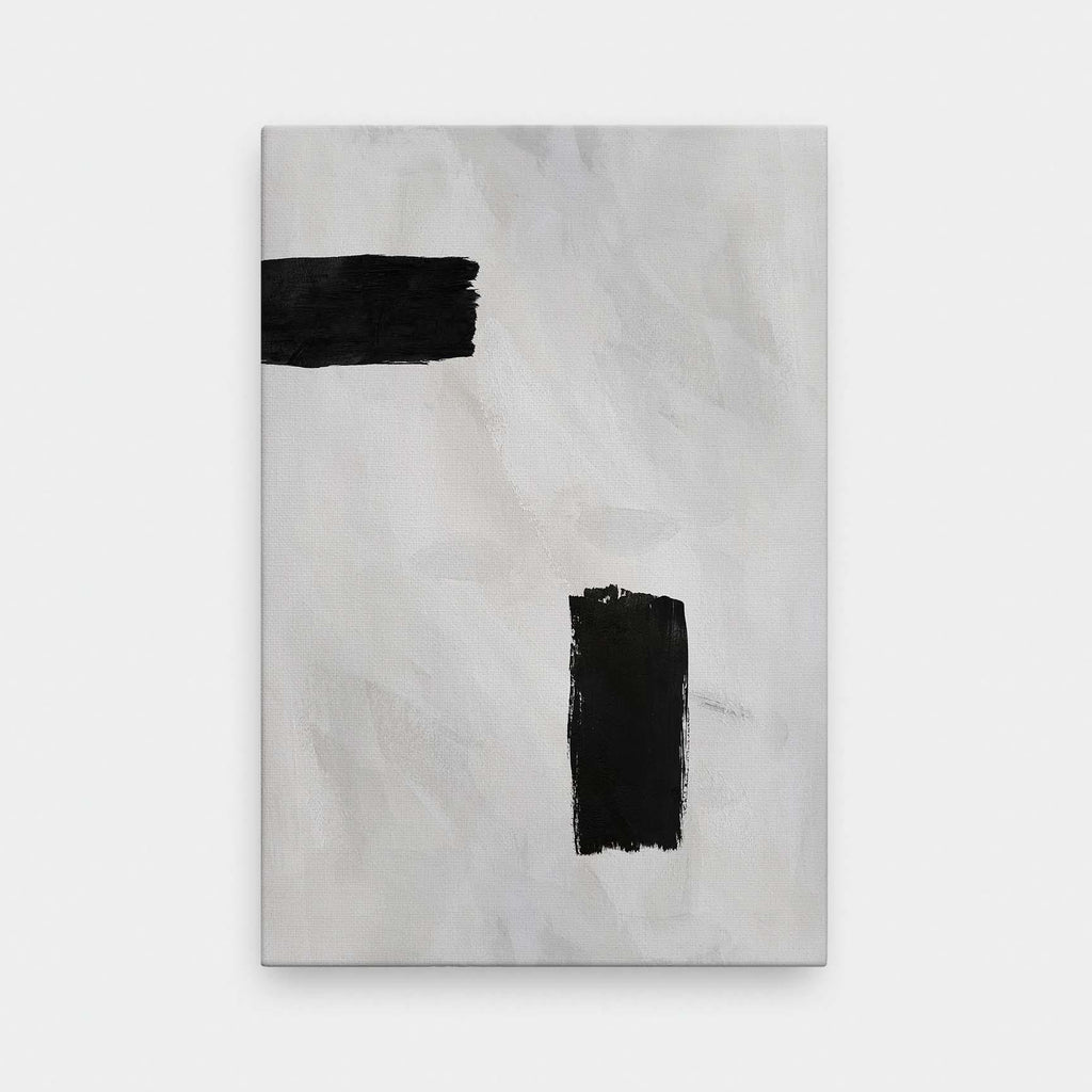 Strokes No.2 - abstract, black and White, painting, portrait canvas - LNDN GRAY