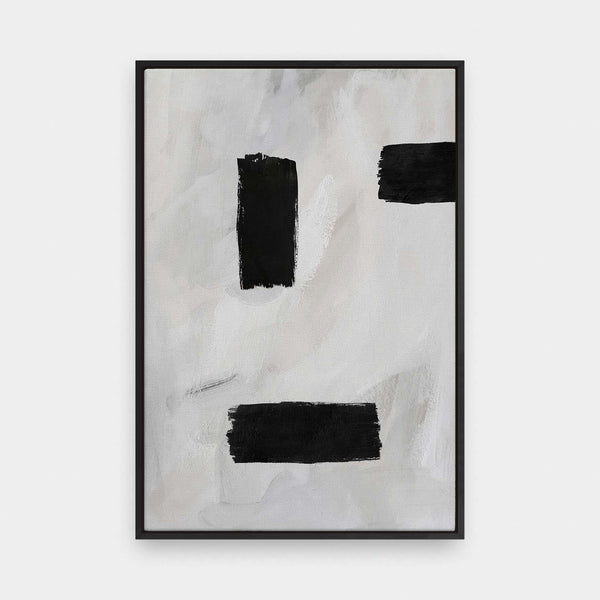 Strokes No.1 - abstract, black and White, painting, portrait canvas - LNDN GRAY