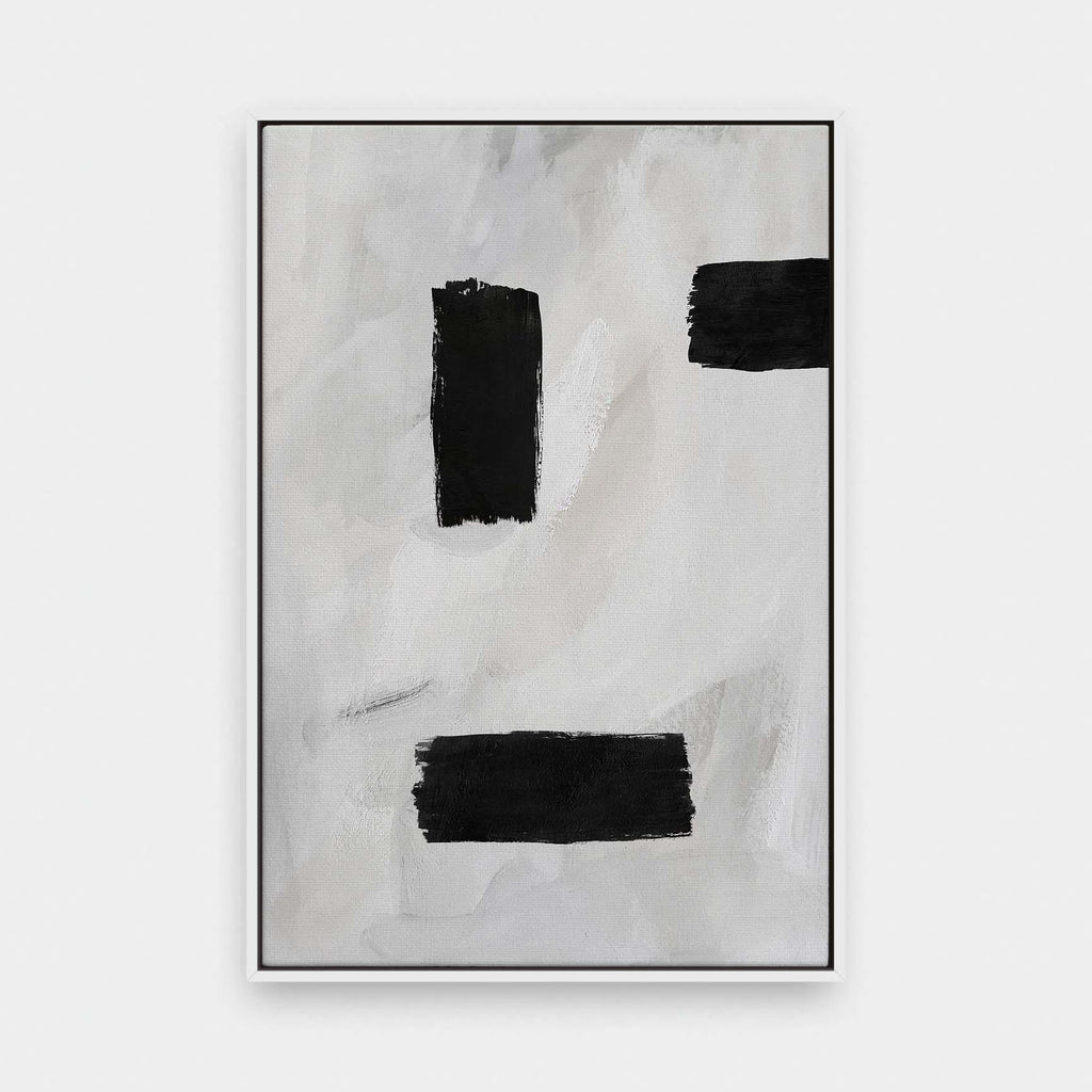 Strokes No.1 - abstract, black and White, painting, portrait canvas - LNDN GRAY