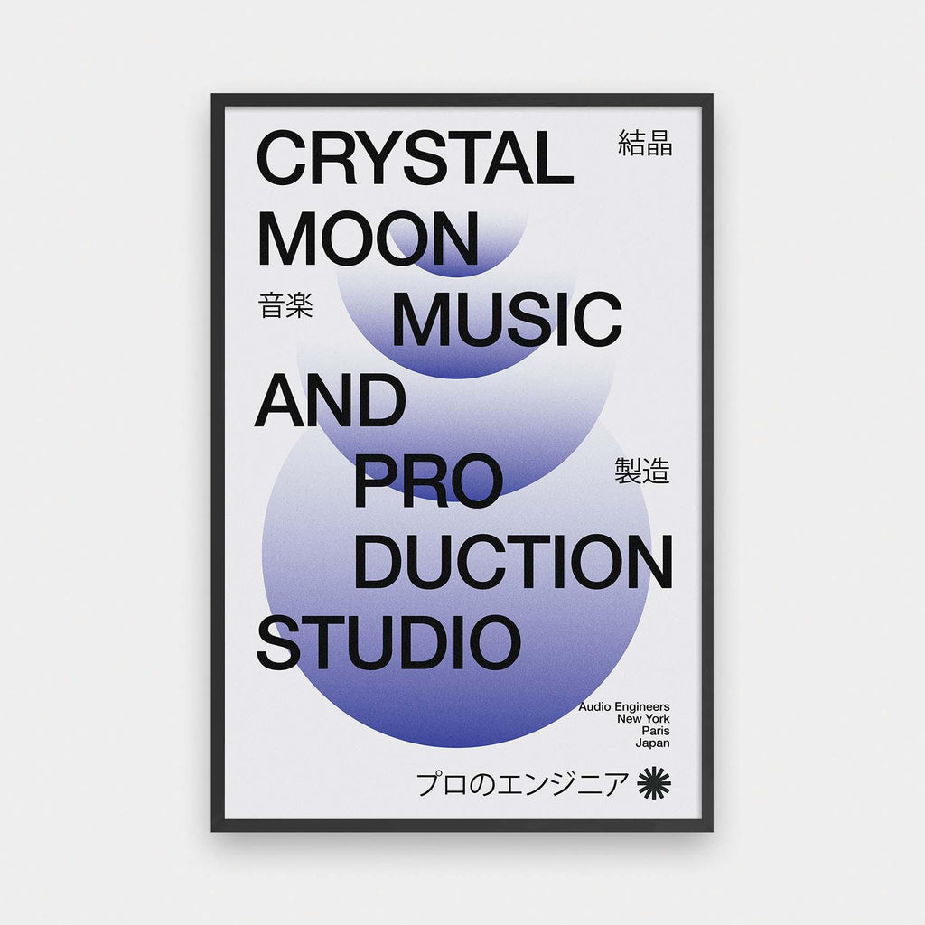 Crystal Moon Studio - Graphic, music, portrait print, poster, Typography - LNDN GRAY