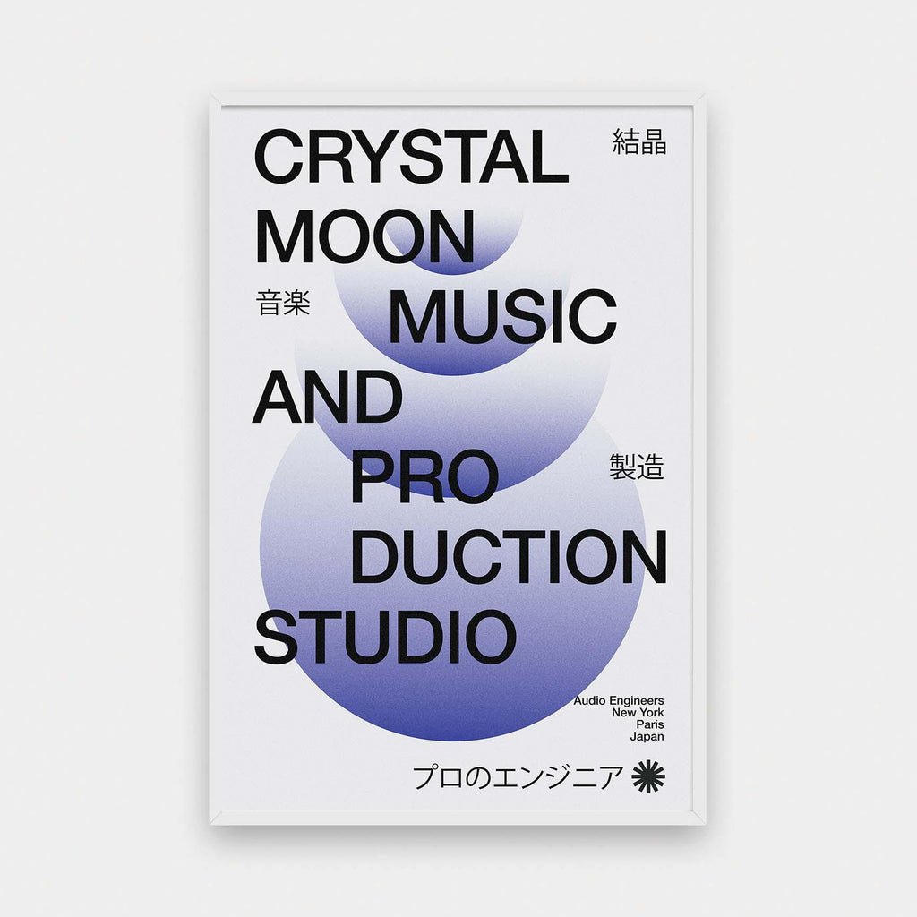 Crystal Moon Studio - Graphic, music, portrait print, poster, Typography - LNDN GRAY