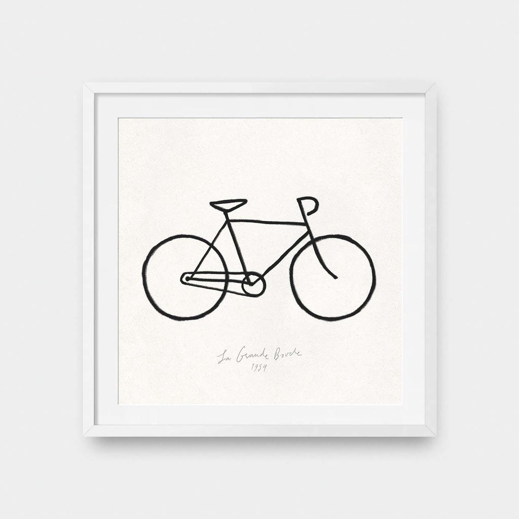 Bicycle Sketch - black and White, illustration, sports, square print, Travel, Vintage - LNDN GRAY