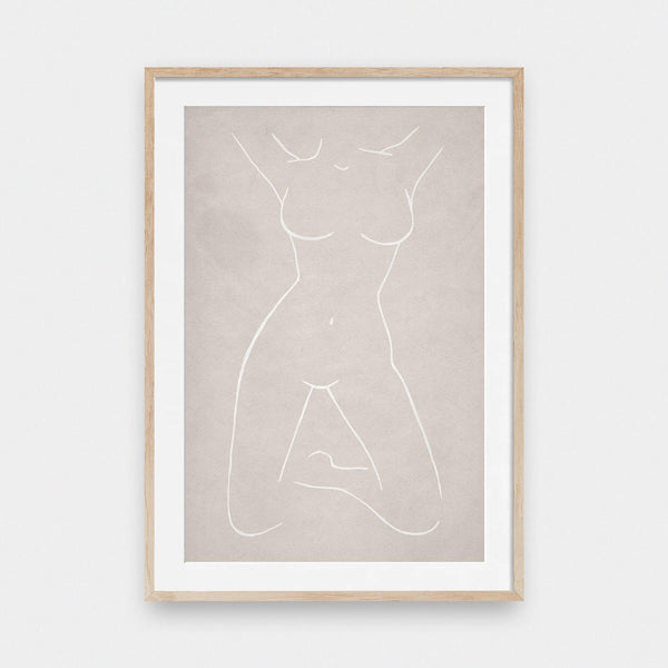 Feminine Contours No.1 - Classical, featured, illustration, Nude, portrait print, poster, woman - LNDN GRAY