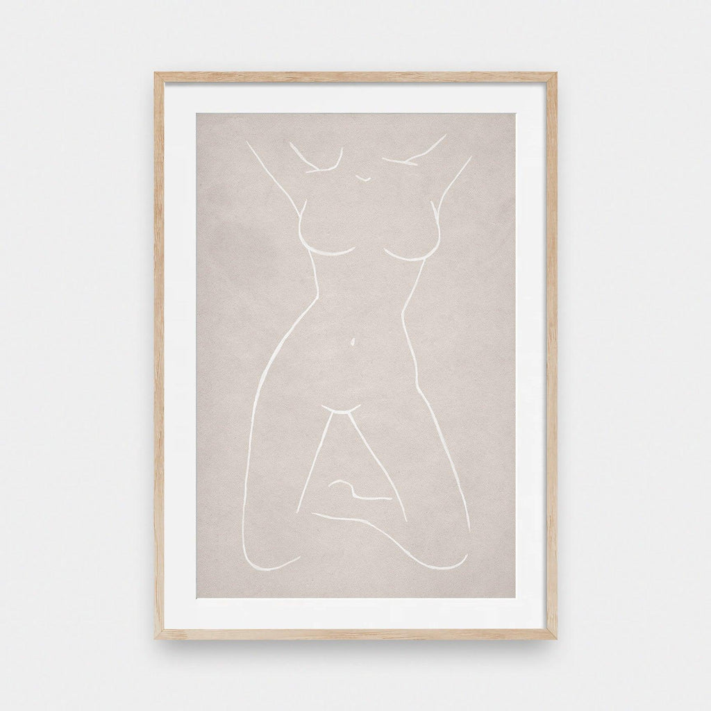 Feminine Contours No.1 - Classical, featured, illustration, Nude, portrait print, poster, woman - LNDN GRAY