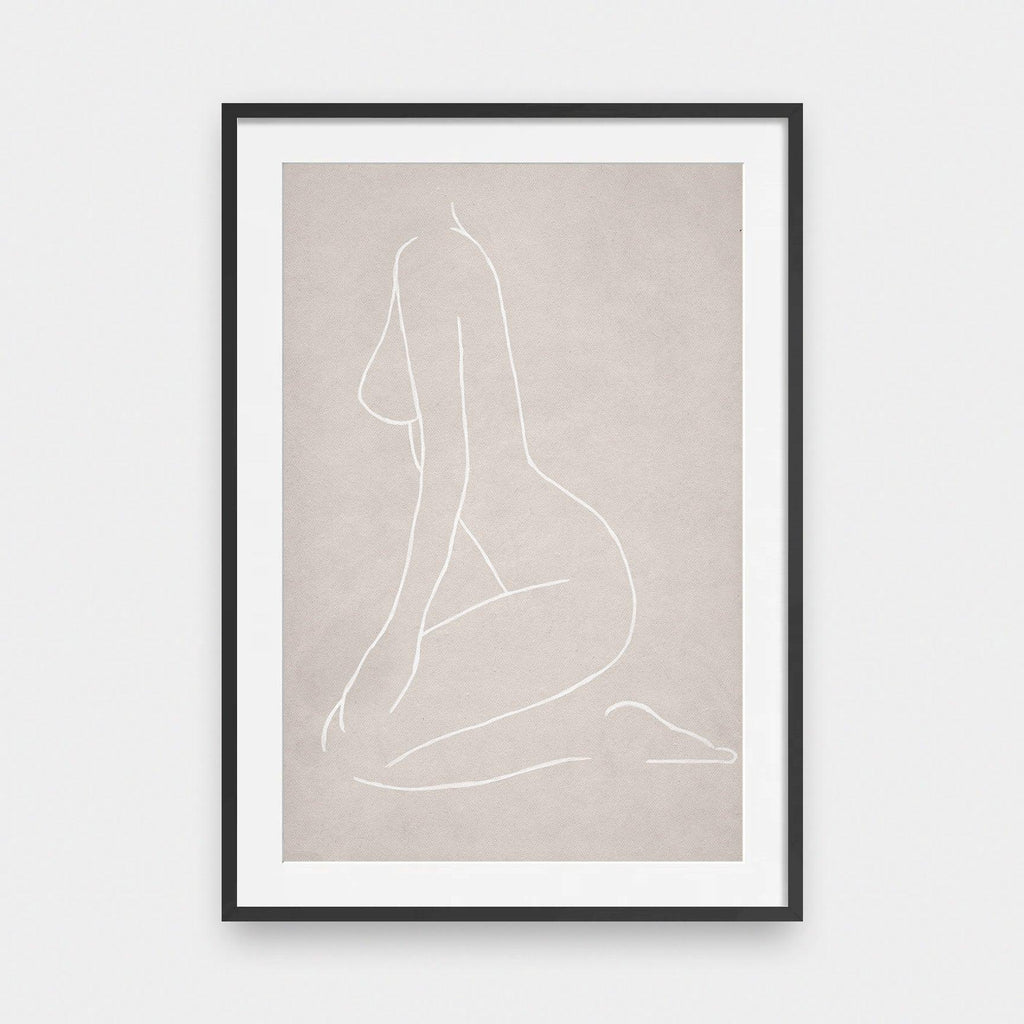 Feminine Contours No.2 - Classical, featured, illustration, Nude, portrait print, poster, woman - LNDN GRAY