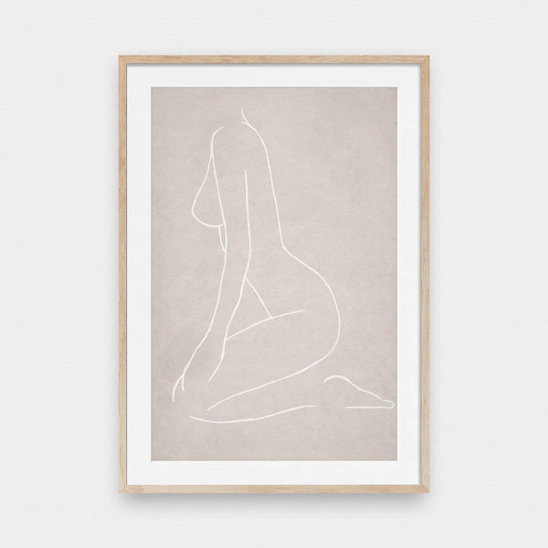 Feminine Contours No.2 - Classical, featured, illustration, Nude, portrait print, poster, woman - LNDN GRAY
