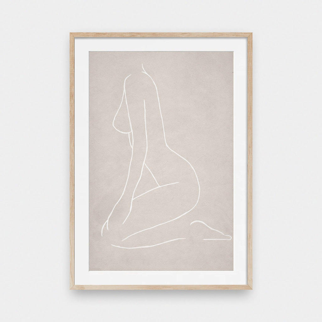 Feminine Contours No.2 - Classical, featured, illustration, Nude, portrait print, poster, woman - LNDN GRAY