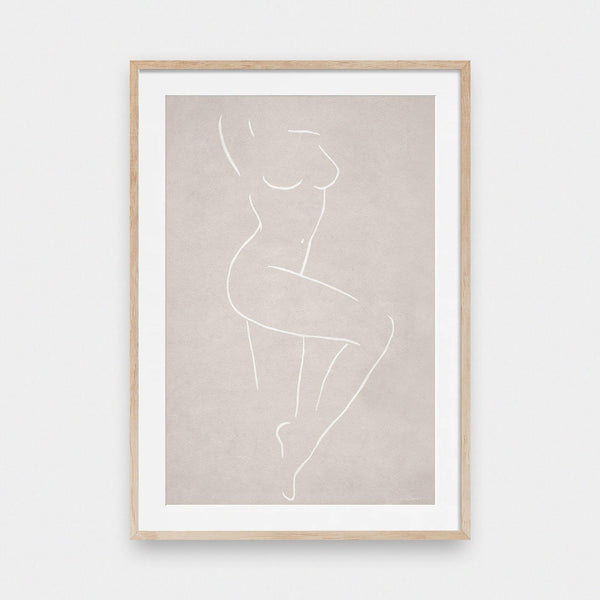 Feminine Contours No.3 - Classical, featured, illustration, Nude, portrait print, poster, woman - LNDN GRAY