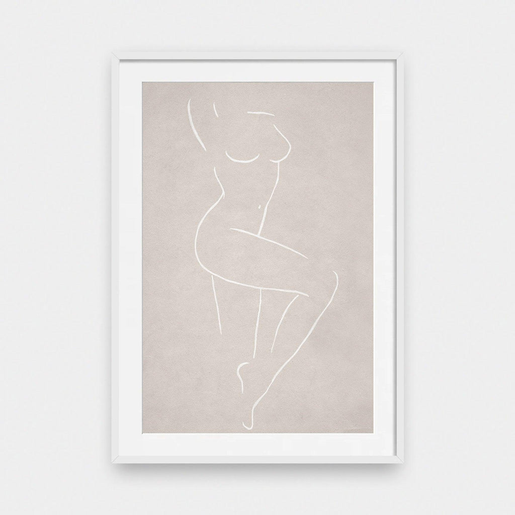 Feminine Contours No.3 - Classical, featured, illustration, Nude, portrait print, poster, woman - LNDN GRAY