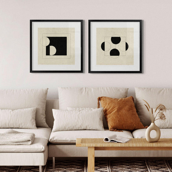 Half Forms no.3 - abstract, black and White, featured, illustration, Office, square print - LNDN GRAY