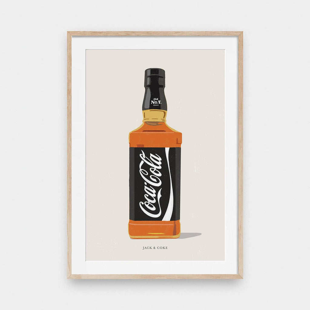 Mixer No.1 Jack & Coke - color, drinks, illustration, portrait print, poster - LNDN GRAY