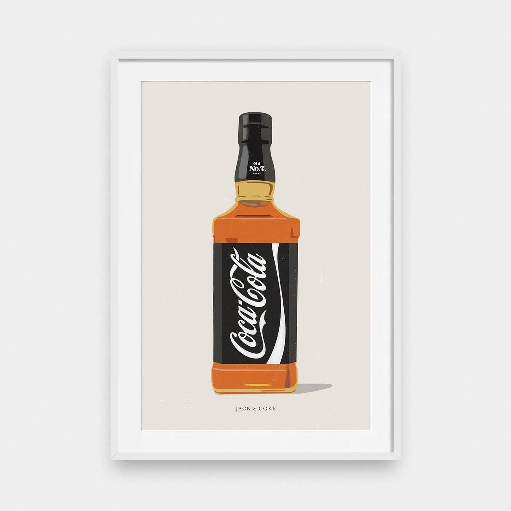 Mixer No.1 Jack & Coke - color, drinks, illustration, portrait print, poster - LNDN GRAY