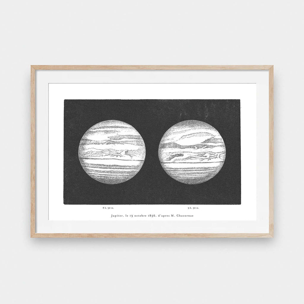Celestial Space Jupiter - black and White, illustration, portrait print, Space - LNDN GRAY