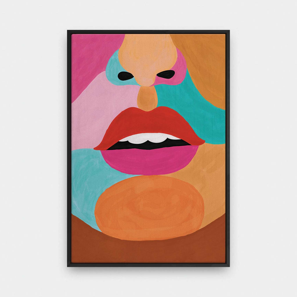 Love Lips 1 - abstract, color, painting, portrait canvas - LNDN GRAY