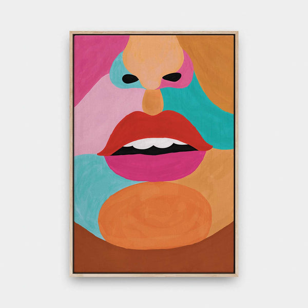 Love Lips 1 - abstract, color, painting, portrait canvas - LNDN GRAY