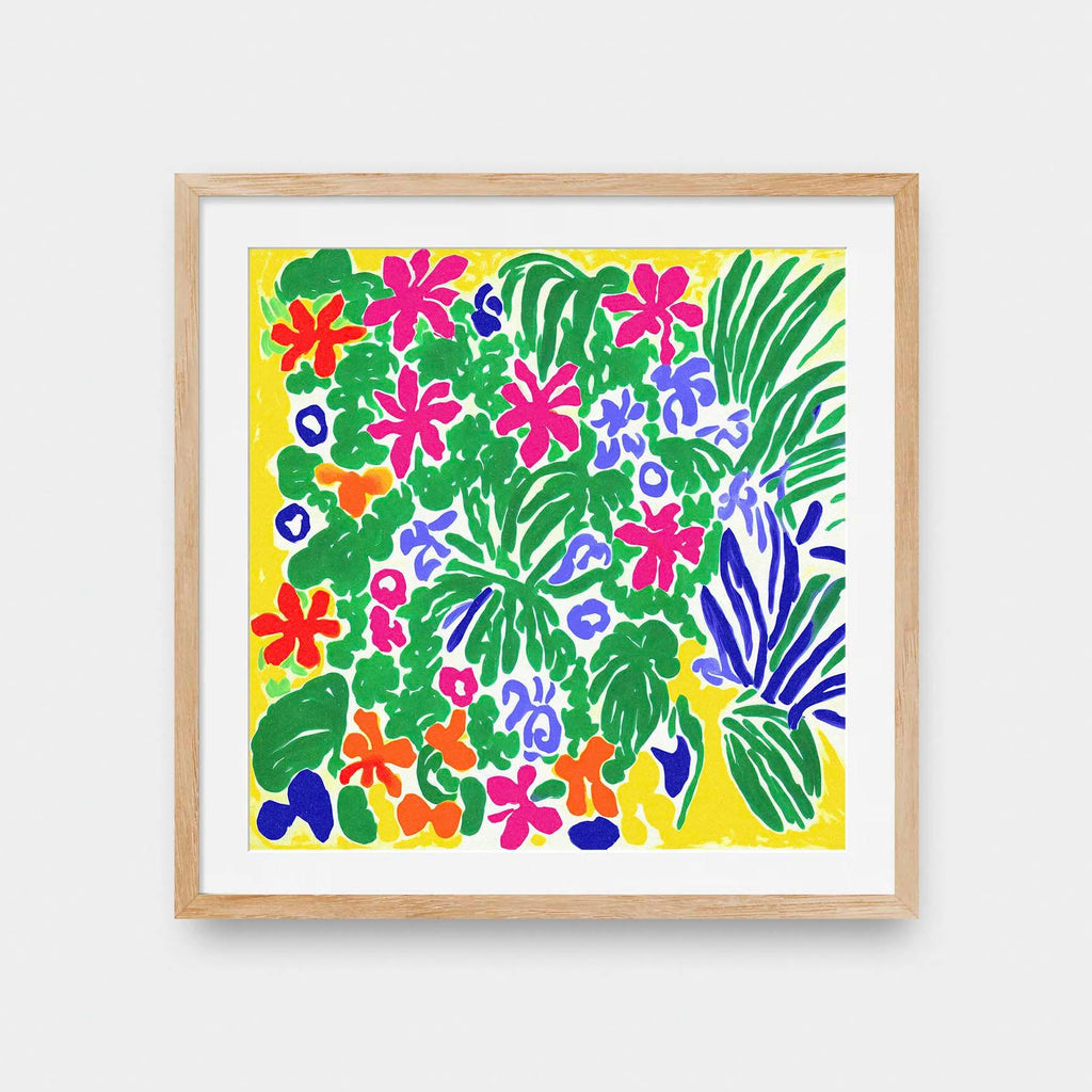 Lush - color, floral, illustration, painting, square print - LNDN GRAY