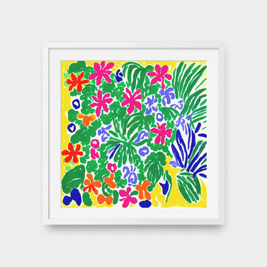 Lush - color, floral, illustration, painting, square print - LNDN GRAY