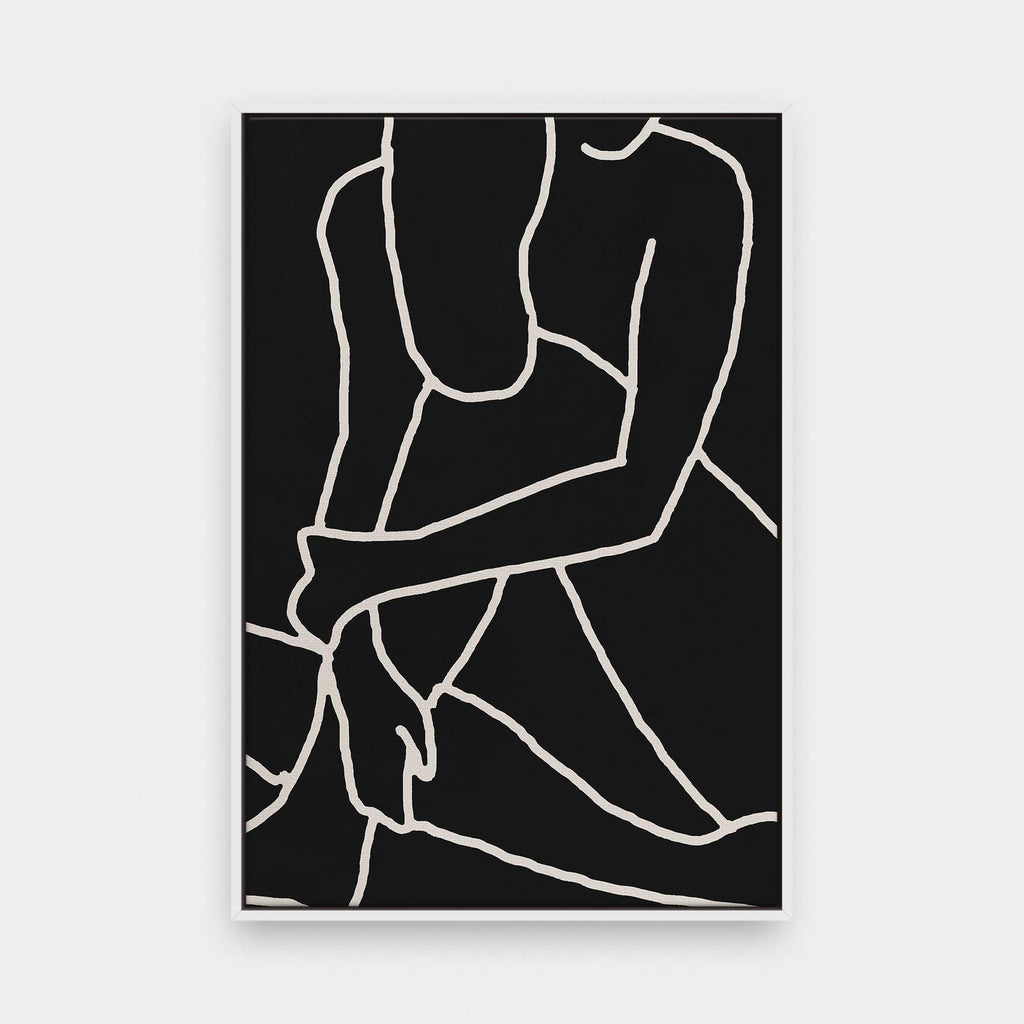 Pose No.2 - abstract, black and White, Nude, portrait canvas - LNDN GRAY
