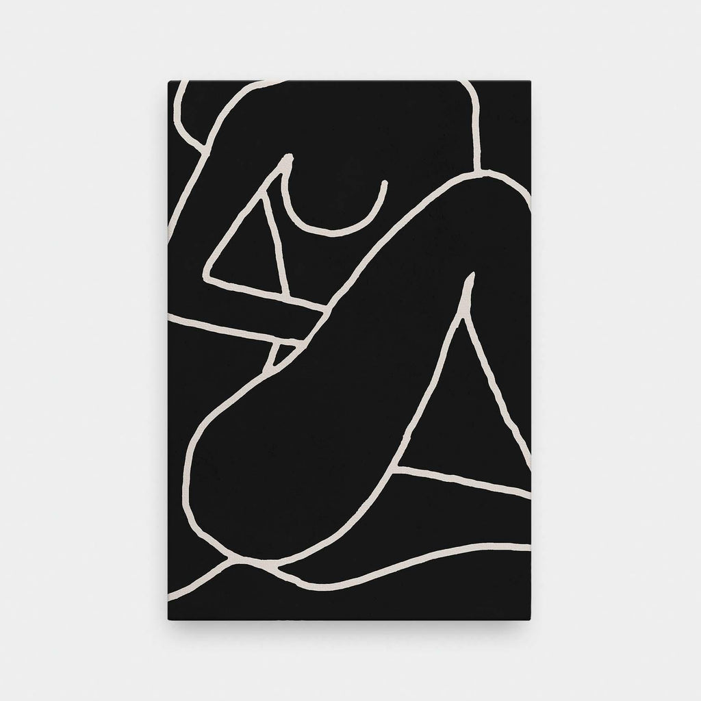 Pose No.1 - abstract, black and White, featured, fresh, Nude, portrait canvas - LNDN GRAY