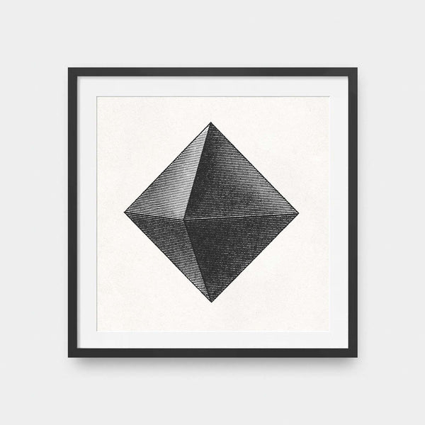 Geometric Object No.1 - abstract, black and White, featured, illustration, Office, square print - LNDN GRAY