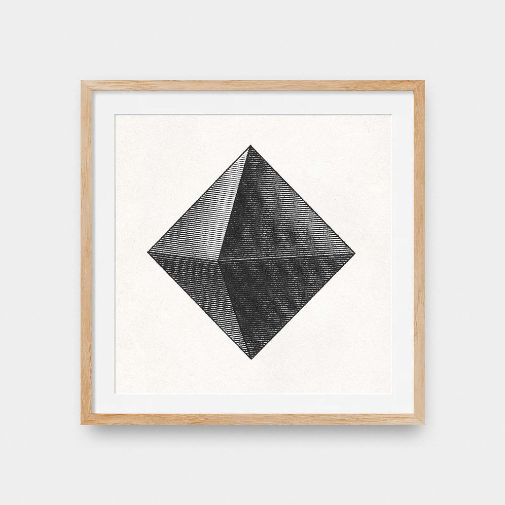 Geometric Object No.1 - abstract, black and White, featured, illustration, Office, square print - LNDN GRAY