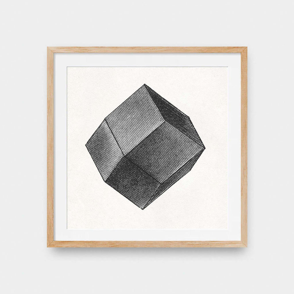 Geometric Object No.2 - abstract, black and White, illustration, Office, square print - LNDN GRAY