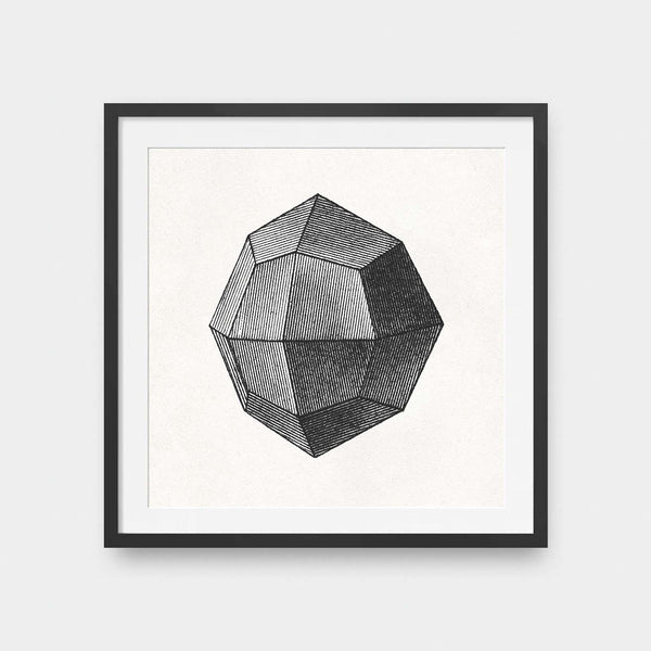 Geometric Object No.3 - abstract, black and White, illustration, Office, square print - LNDN GRAY