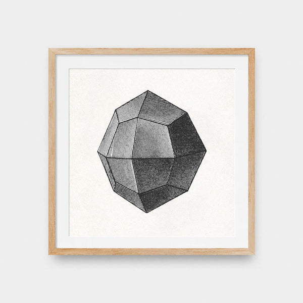 Geometric Object No.3 - abstract, black and White, illustration, Office, square print - LNDN GRAY