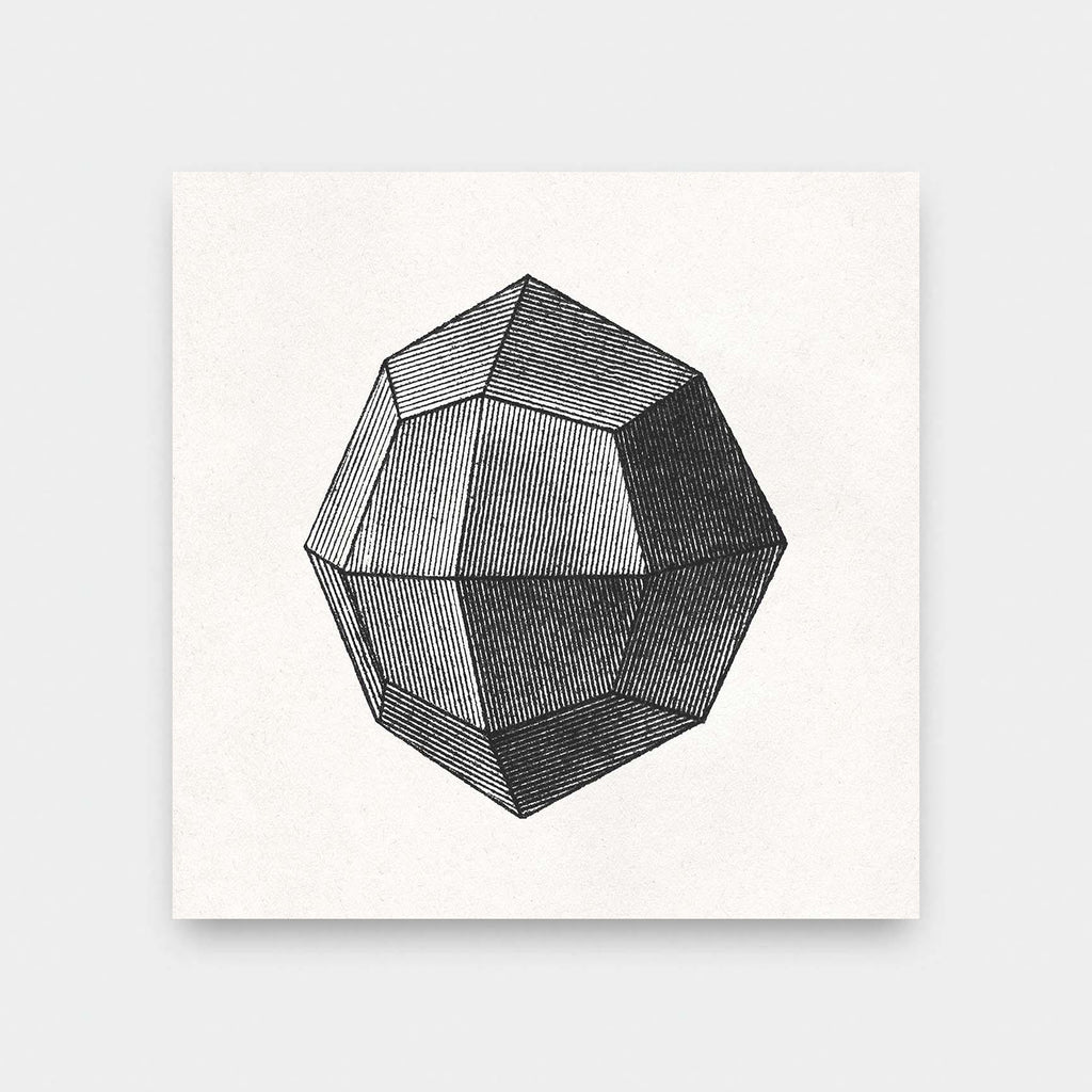 Geometric Object No.3 - abstract, black and White, illustration, Office, square print - LNDN GRAY