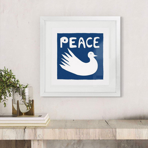 Peace - color, illustration, quotes, square print - LNDN GRAY