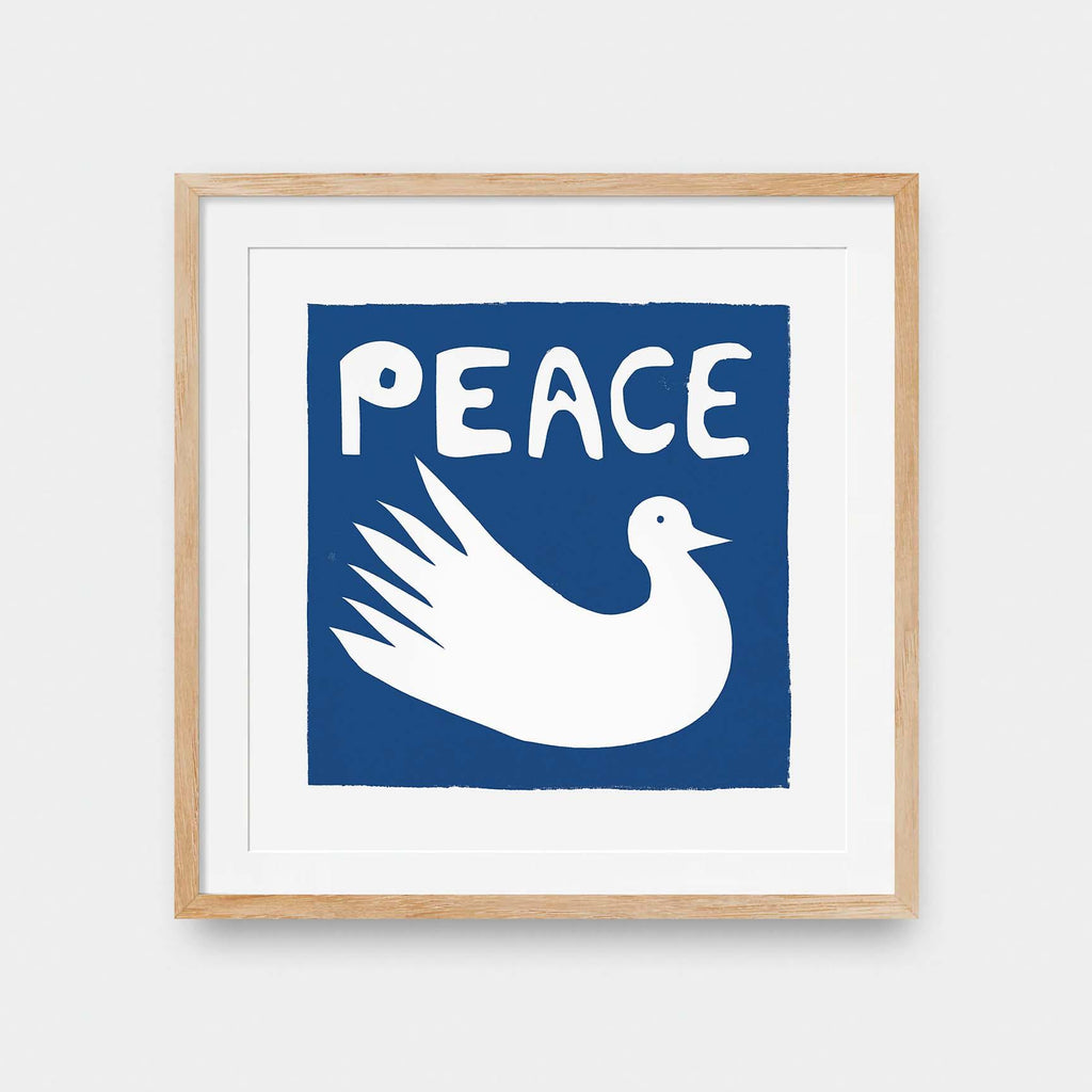Peace - color, illustration, quotes, square print - LNDN GRAY