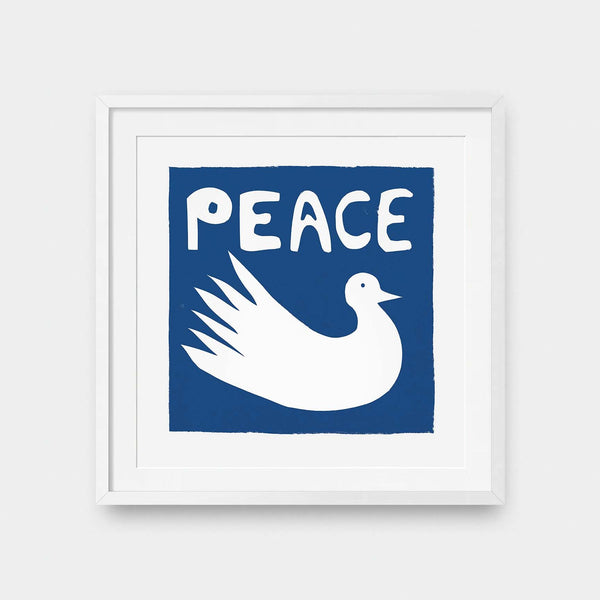 Peace - color, illustration, quotes, square print - LNDN GRAY