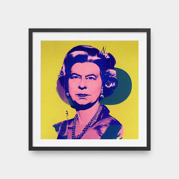 The Queen - color, Graphic, illustration, pop art, square print, Travel - LNDN GRAY