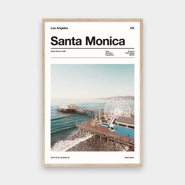 City Specs Santa Monica - beach, Cities, color, photography, portrait print - LNDN GRAY