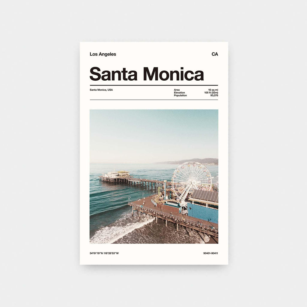 City Specs Santa Monica - beach, Cities, color, photography, portrait print - LNDN GRAY