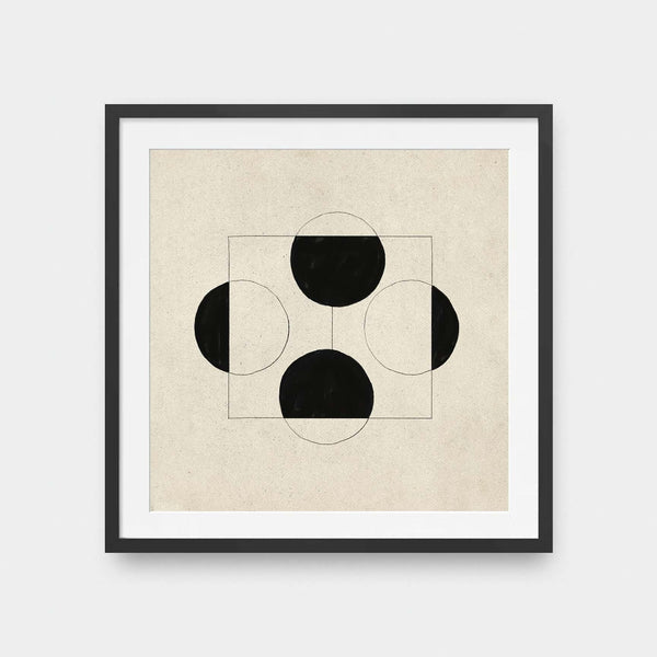 Half Forms no. 2 - abstract, black and White, featured, illustration, Office, square print - LNDN GRAY