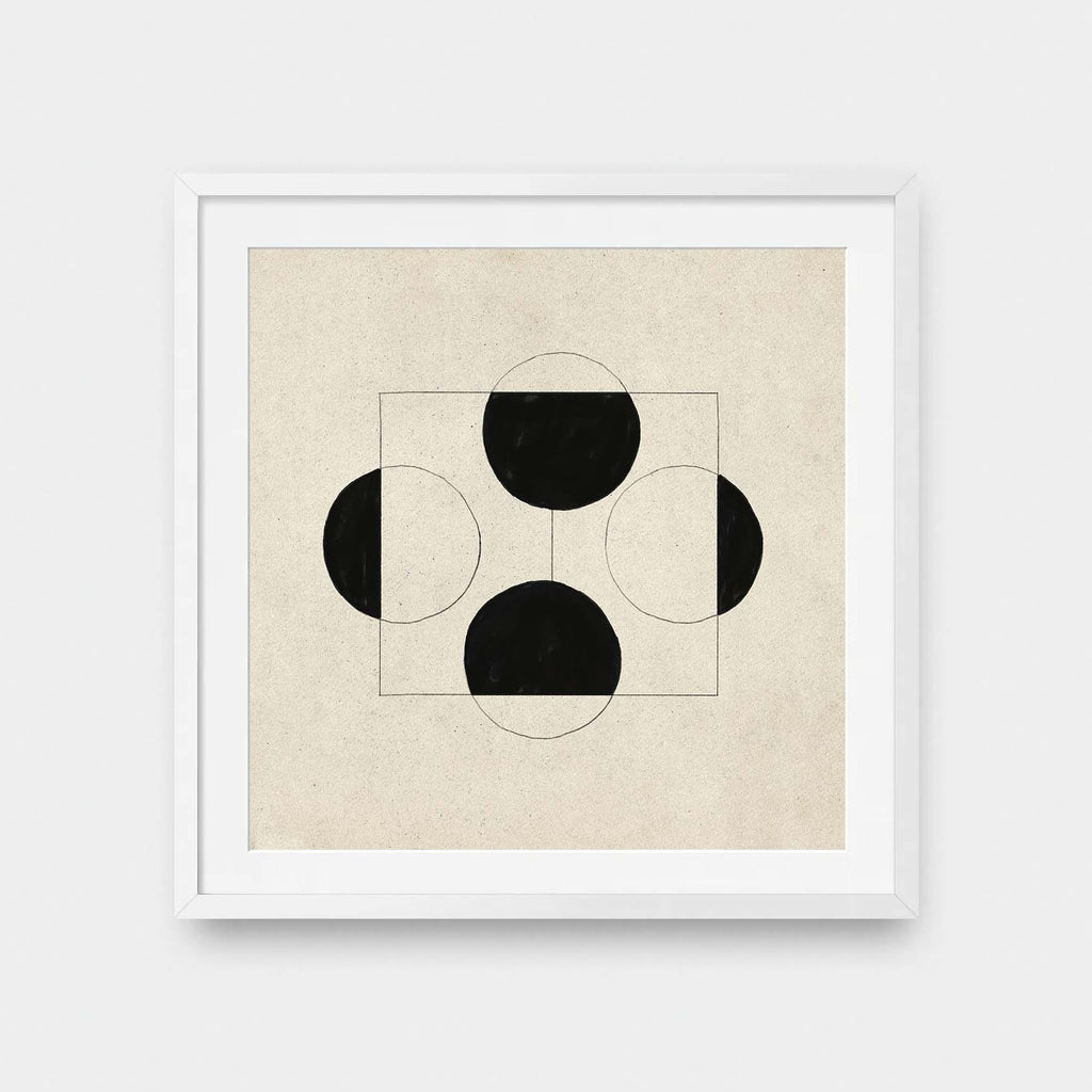 Half Forms no. 2 - abstract, black and White, featured, illustration, Office, square print - LNDN GRAY