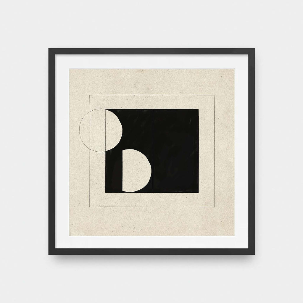 Half Forms no.3 - abstract, black and White, featured, illustration, Office, square print - LNDN GRAY