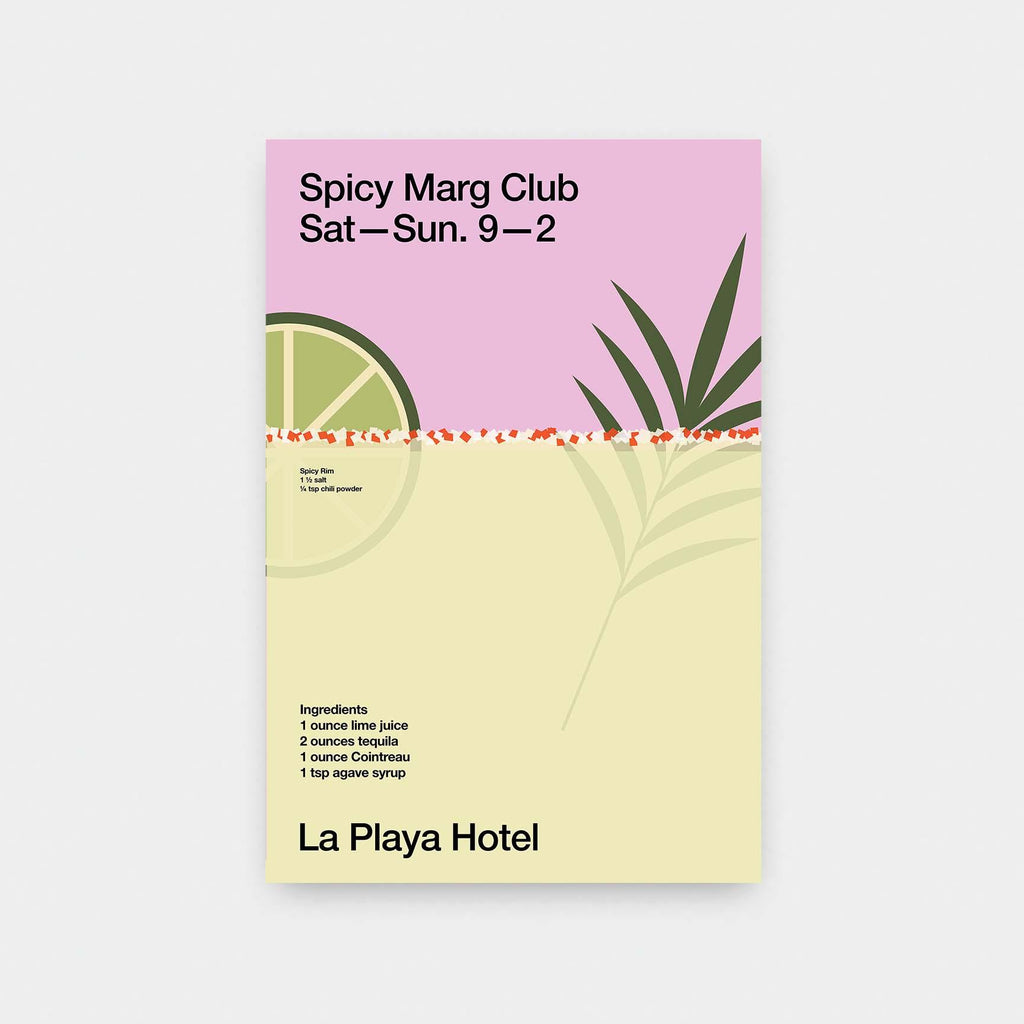 Spicy Marg Club - color, illustration, portrait print, poster, quotes - LNDN GRAY